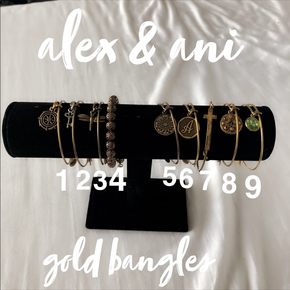 gold alex & ani bangles!